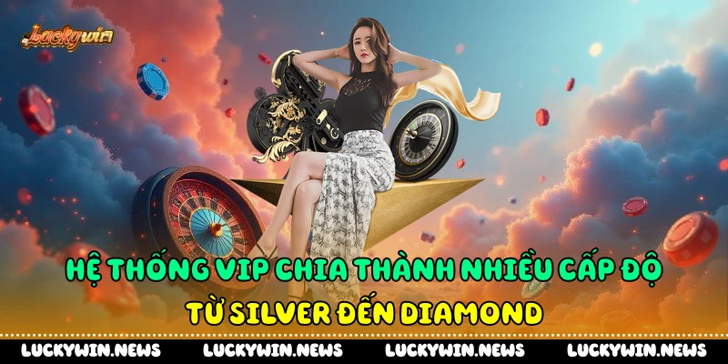 Hệ thống VIP chia thành nhiều cấp độ từ Silver đến Diamond